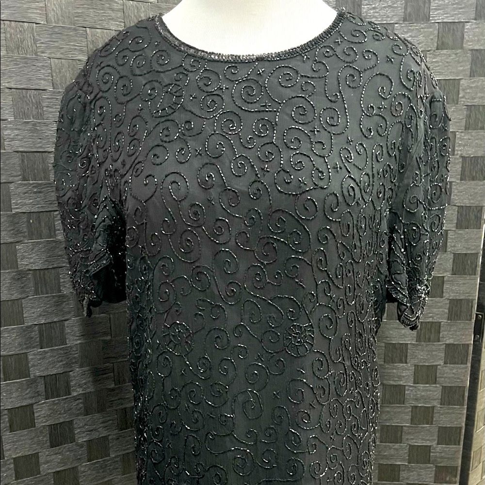 Vintage silk and beaded top